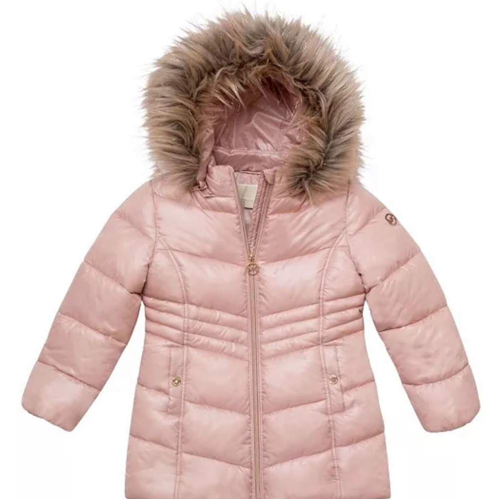 Michael Kors Little Girls Stadium Length Puffer Jacket size 5/6